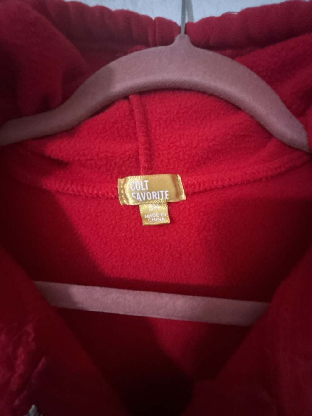 Cult Favorite Malibu California Zip Hoodie Size 2X Red Fleece